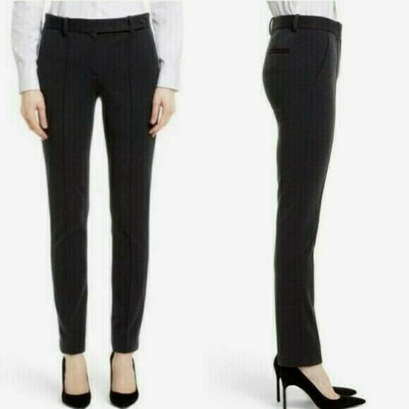 Theory Pintuck Pant Knit Twill Dark Charcoal Trousers Pleated 29X28 New Size 2 - Picture 2 of 16